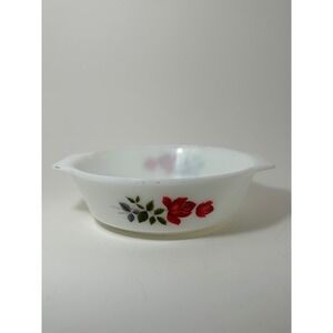 Vintage JAJ Pyrex June Rose Milk Glass Round Casserole Serving Dish 509 England